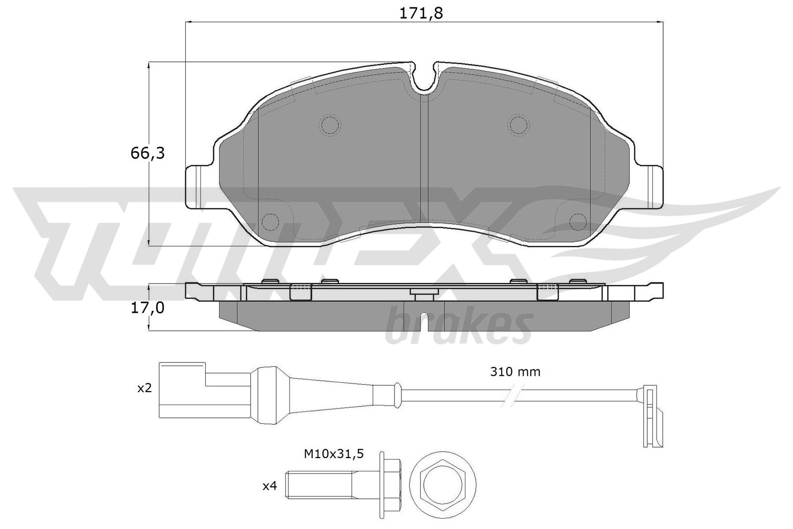 Sada brzdových platničiek kotúčovej brzdy TOMEX Brakes